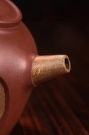 《橫把四方半月》宜興紫砂壺工藝美術師純手工泡茶壺茶具底槽青四方半月