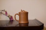 《繁花似景竹節蓋杯》經典紫砂壺宜興全手工泡茶壺茶具降坡泥