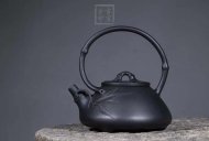 《石瓢提梁》宜興紫砂壺工藝美術師手工小容量功夫茶壺紫泥還原燒石瓢提梁