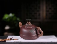 《君子竹》宜興紫砂壺工藝美術(shù)師手工紫泥泡茶壺茶具